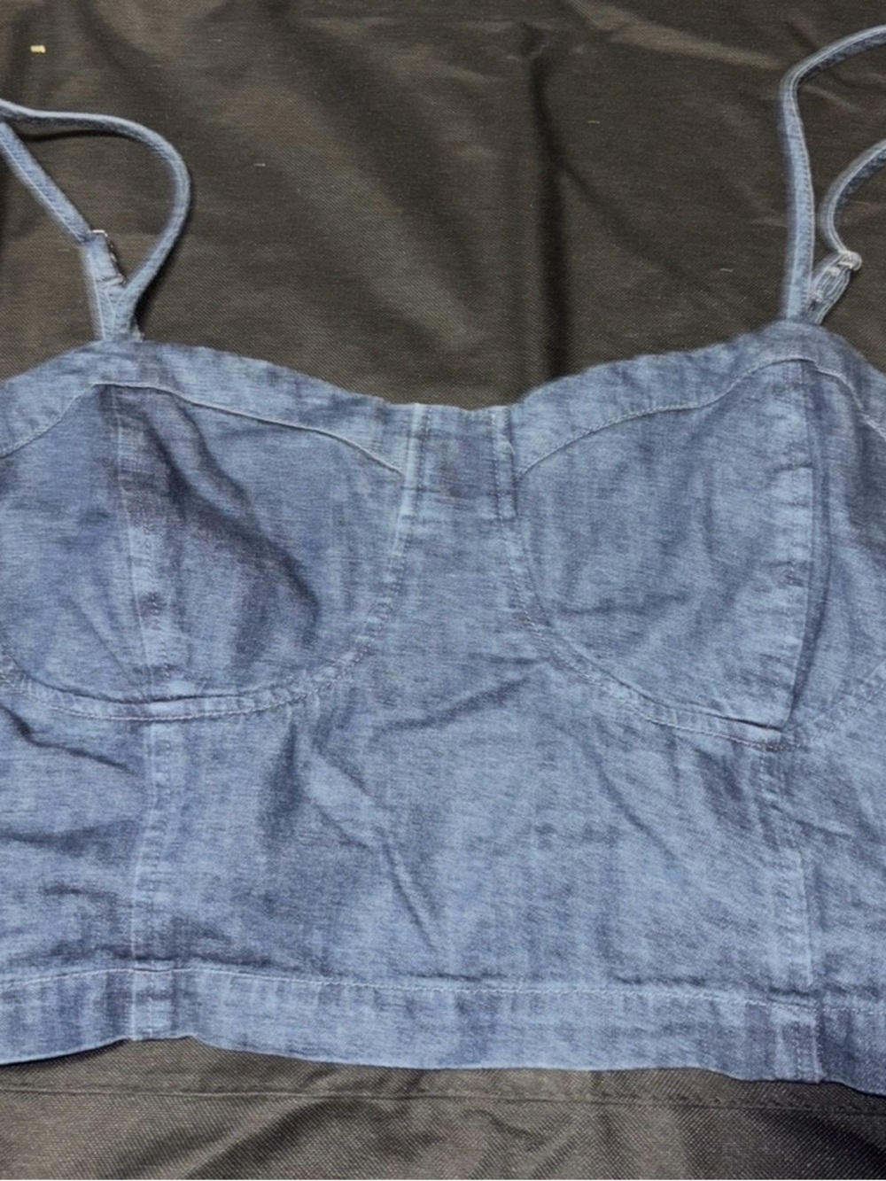 Denim Blue Bustier Crop Top